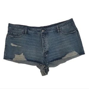 Old Navy Women's High Rise O.G. Straight Jean Shorts Size 22 Cutoff Pockets